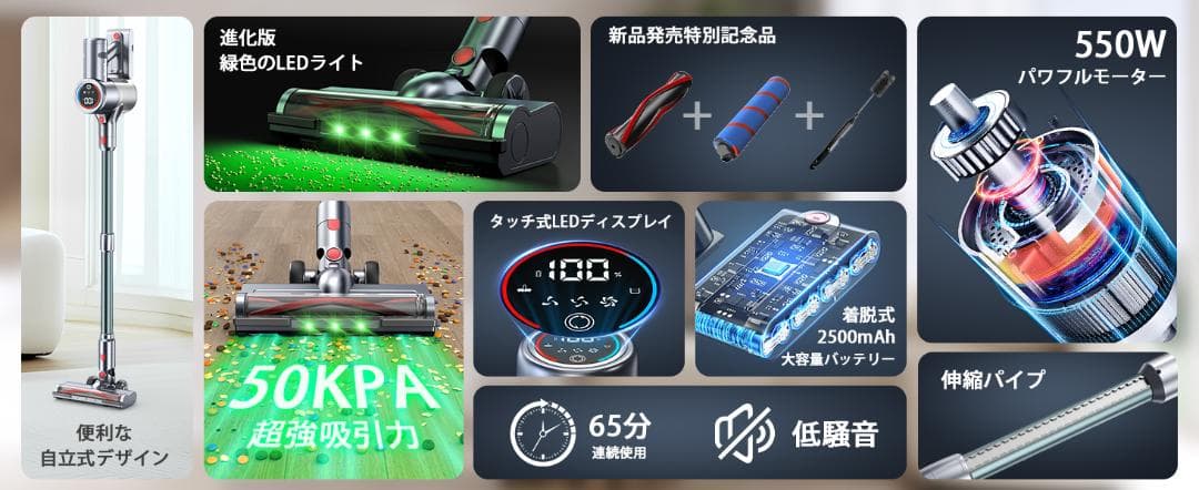 ★Bivark コードレス掃除機 バッテリー2つ付き 状態良し 付属品完備