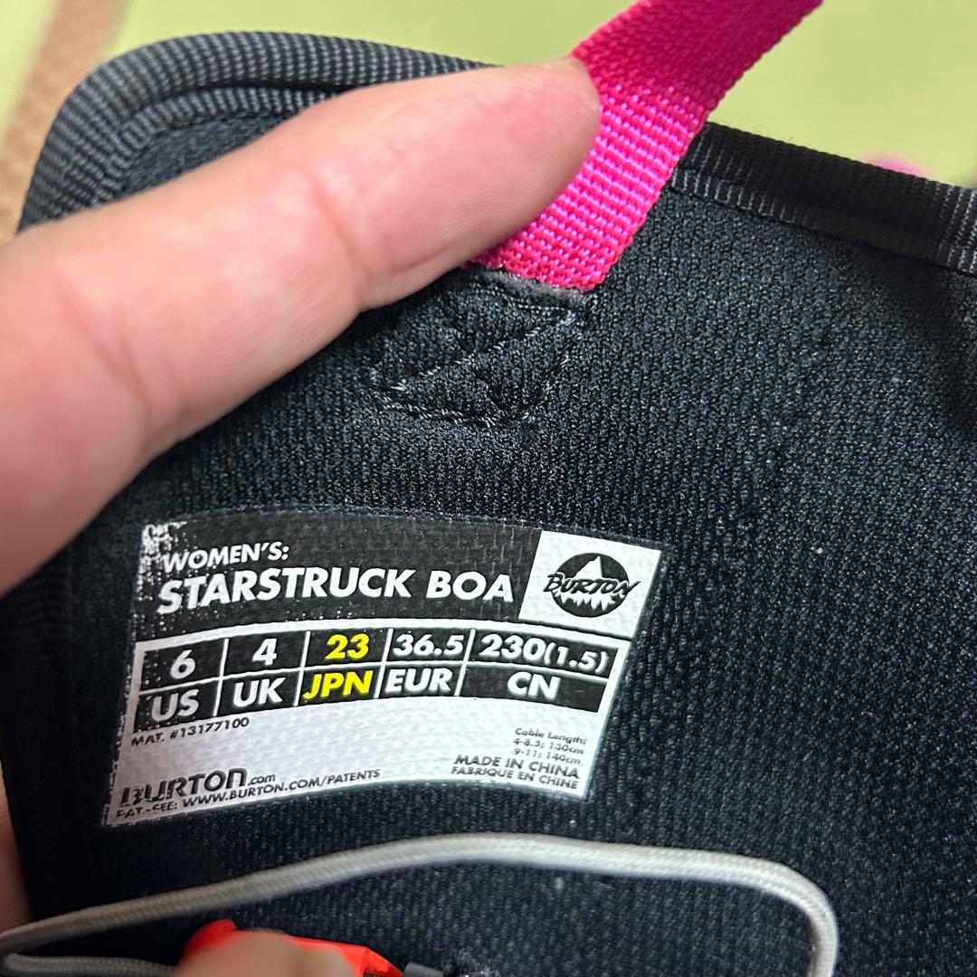 burton◼️バートン ◼️boa◼️ボア◼️足元可愛い◼️着脱簡単◼️23cm◼️ピンク