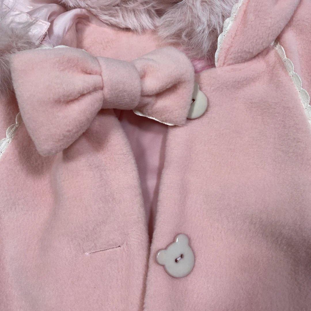 ANGELICPRETTYくまみみポンチョケープコートピンク