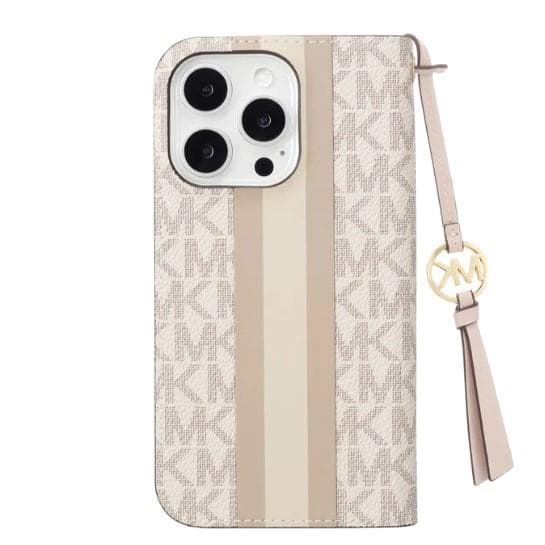 超特価!! マイケルコース＊ 手帳型ストライプ iPhone16Proケース