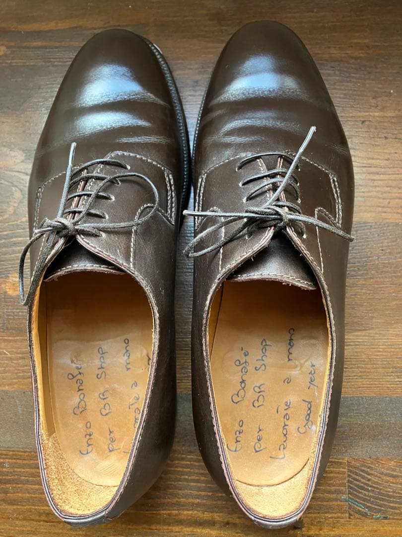 Enzo Bonafè エンツォボナフェプレーントゥ ダークブラウン7