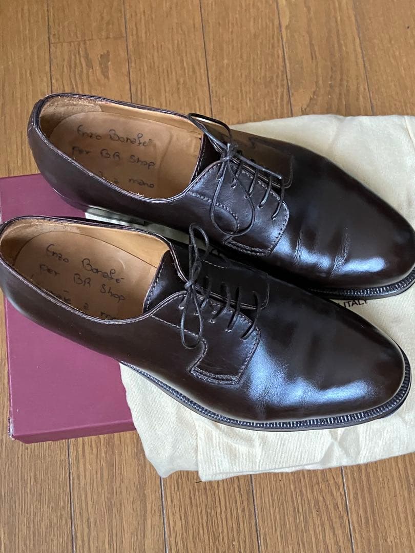 Enzo Bonafè エンツォボナフェプレーントゥ ダークブラウン7