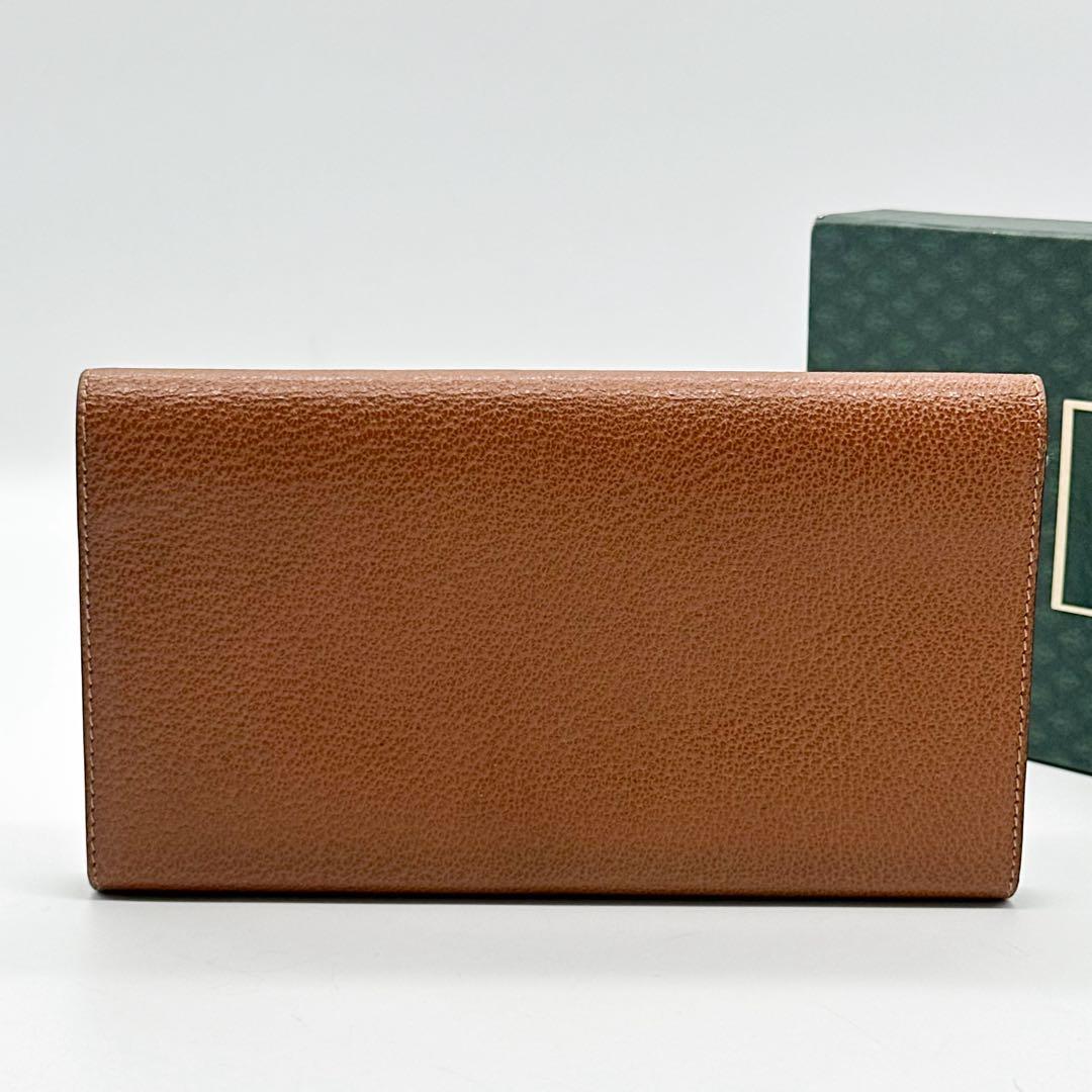 【箱付き・美品】グッチ ホースビット ヴィンテージ 三つ折り 長財布 ブラウン