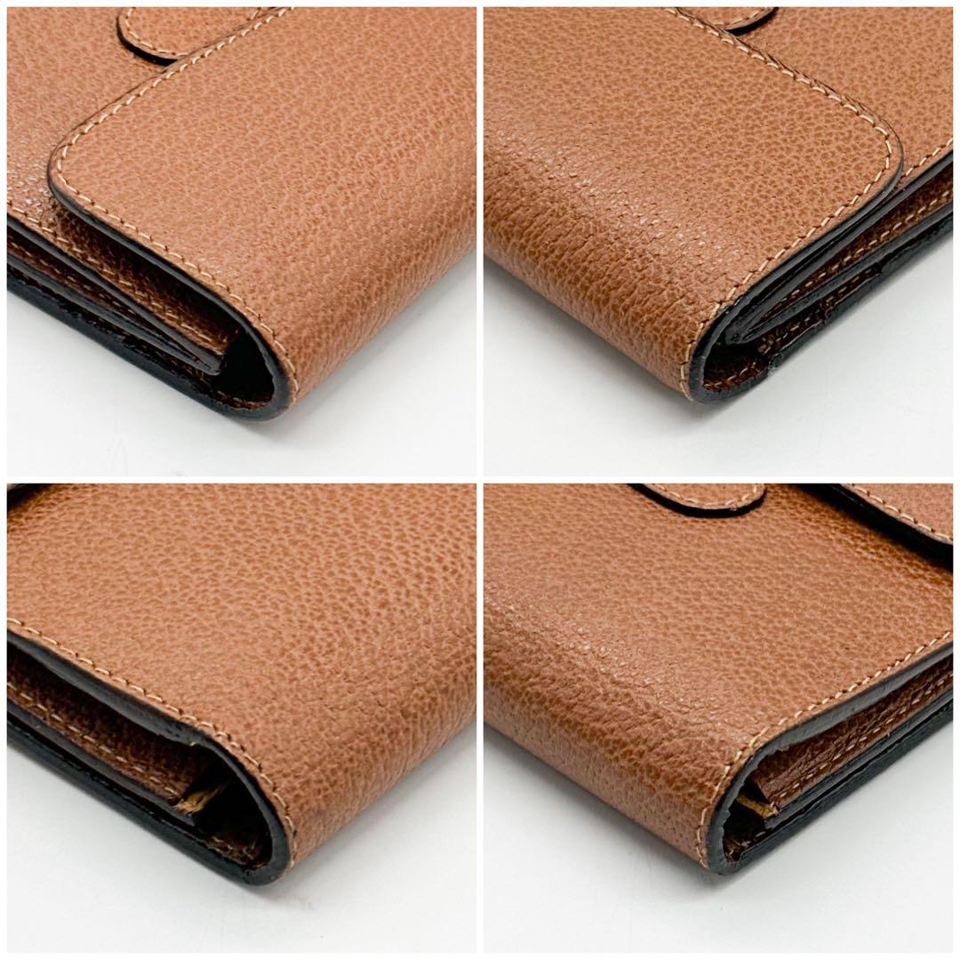 【箱付き・美品】グッチ ホースビット ヴィンテージ 三つ折り 長財布 ブラウン
