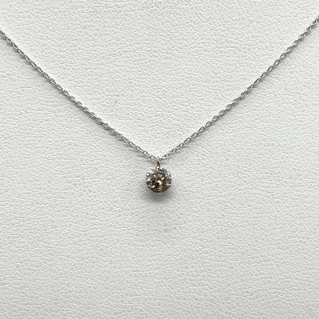 プラチナ900 シルバー925 天然ブラウンダイヤモンド　ネックレス