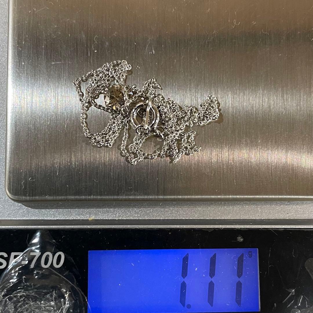 プラチナ900 シルバー925 天然ブラウンダイヤモンド　ネックレス