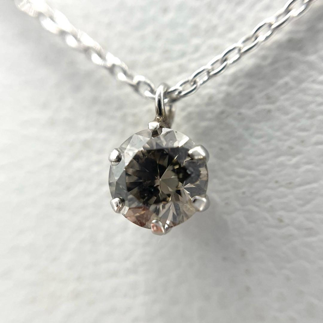 プラチナ900 シルバー925 天然ブラウンダイヤモンド　ネックレス