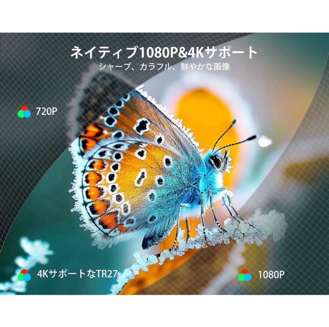 プロジェクター 小型【真1080P·600ANSI】&【270°回転】4K対応