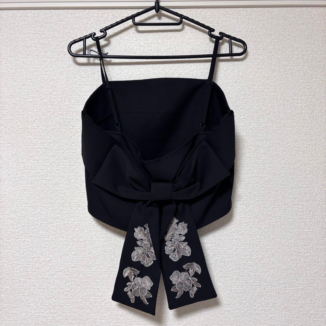 etoll.（エトル）3piece刺繍リボンビスチェ＆タックワイドパンツセット