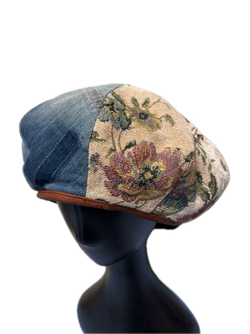 KAPITALデニム×ゴブラン織りパッチワークベレー帽 キャピタル 日本製