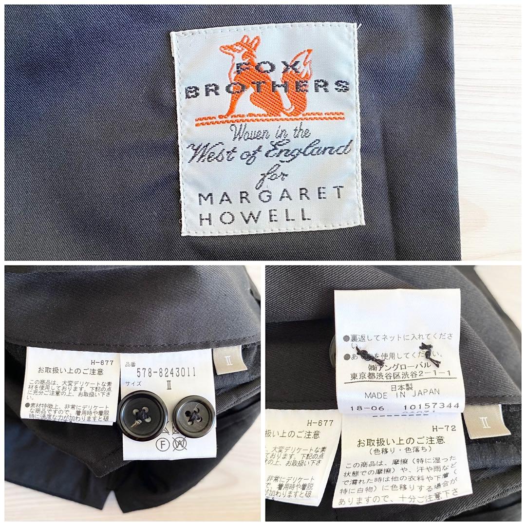 マーガレットハウエル FOX BROTHERS フランネル パンツ Ⅱ ブラック