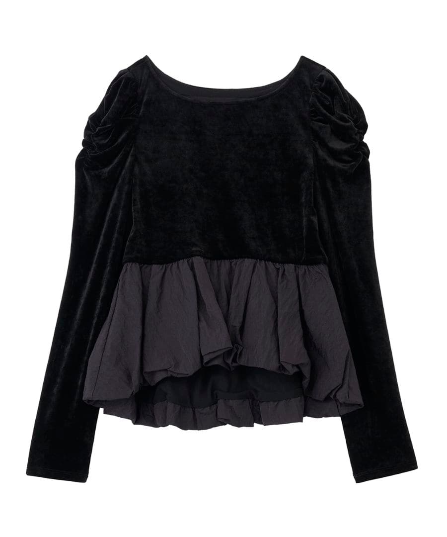 即完 新品タグ付 ココディール ベロアドッキングバルーントップス 写真掲載あり