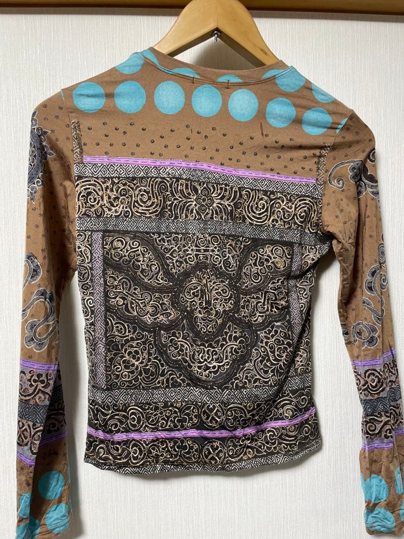 ISSEY MIYAKE 幾何学模様 長袖Tシャツ