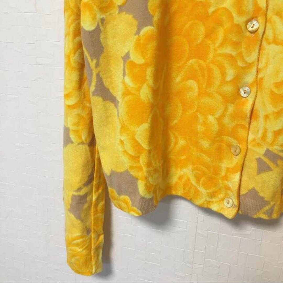 アンナモリナーリ　花柄カーディガン　イエロー　　　ブルマリン