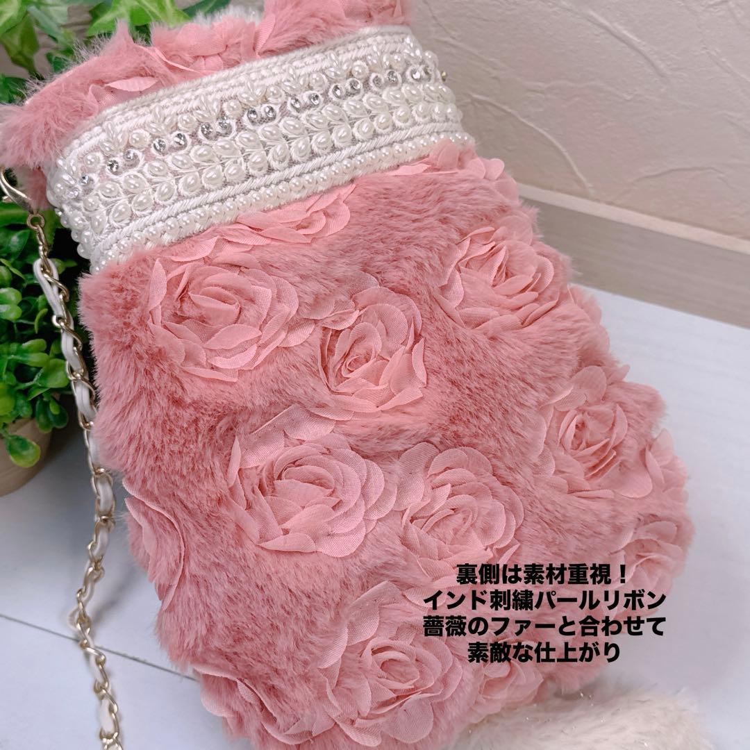 ゆ*ら様 コヤンイサムチョン♡インドパール刺繍リボン×薔薇ファーうさルミちゃんの