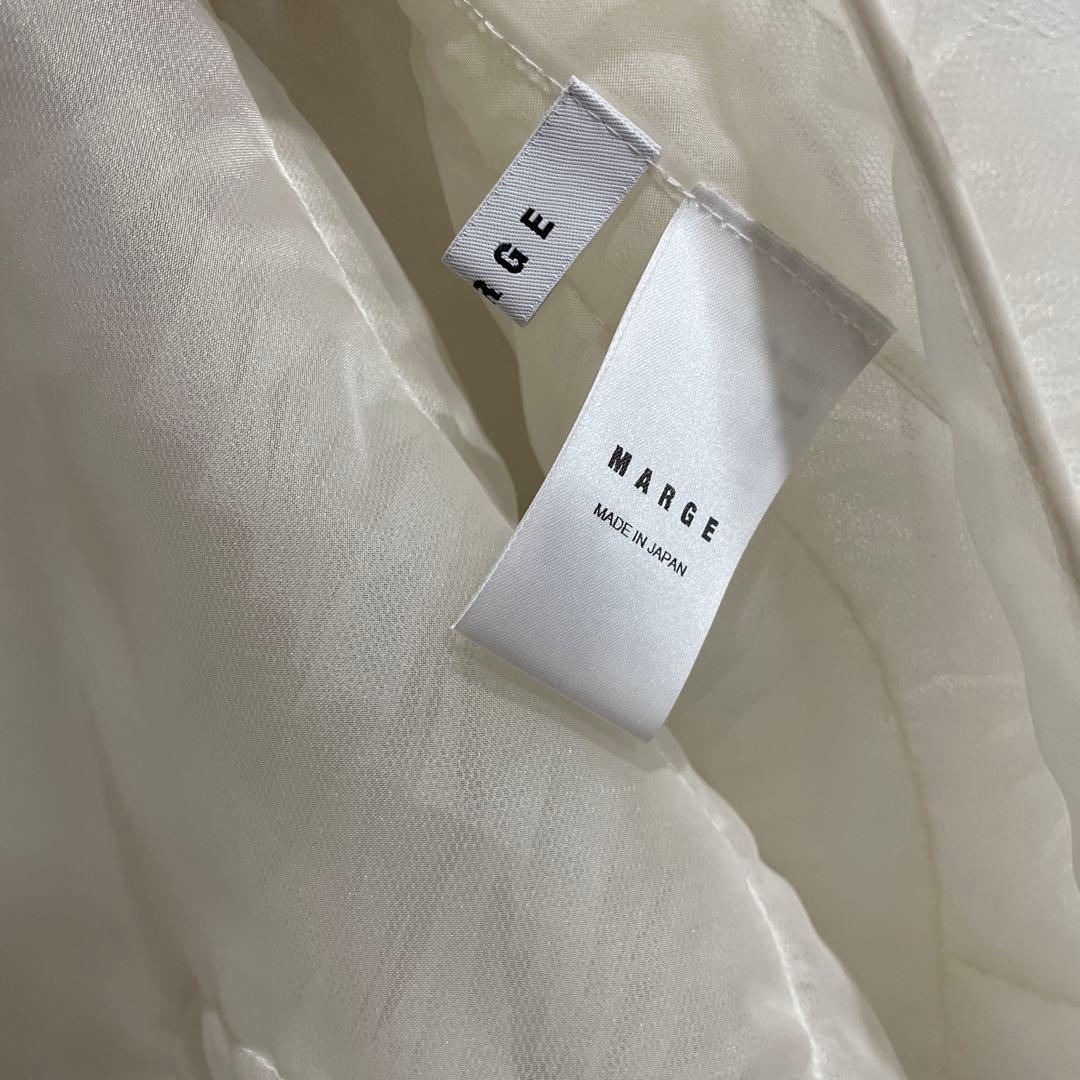 ＜MARGE × 6(ROKU)＞TULLE SHORT GILET/ジレ　白