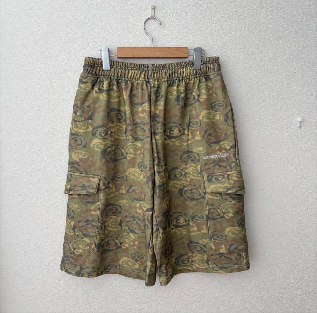 【最安値】soonerorlater SOL camo cargo shorts