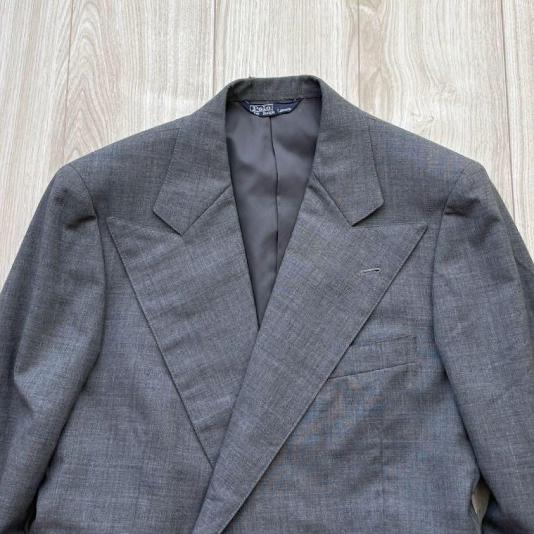 【希少】ポロバイラルフローレン メンズスーツ グレー 金ボタン S ダブル