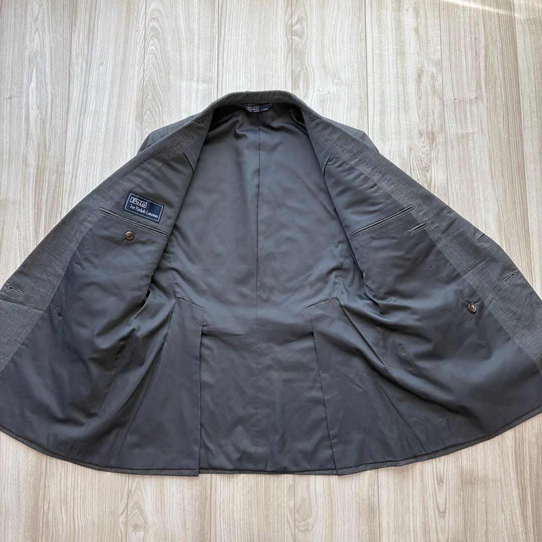 【希少】ポロバイラルフローレン メンズスーツ グレー 金ボタン S ダブル