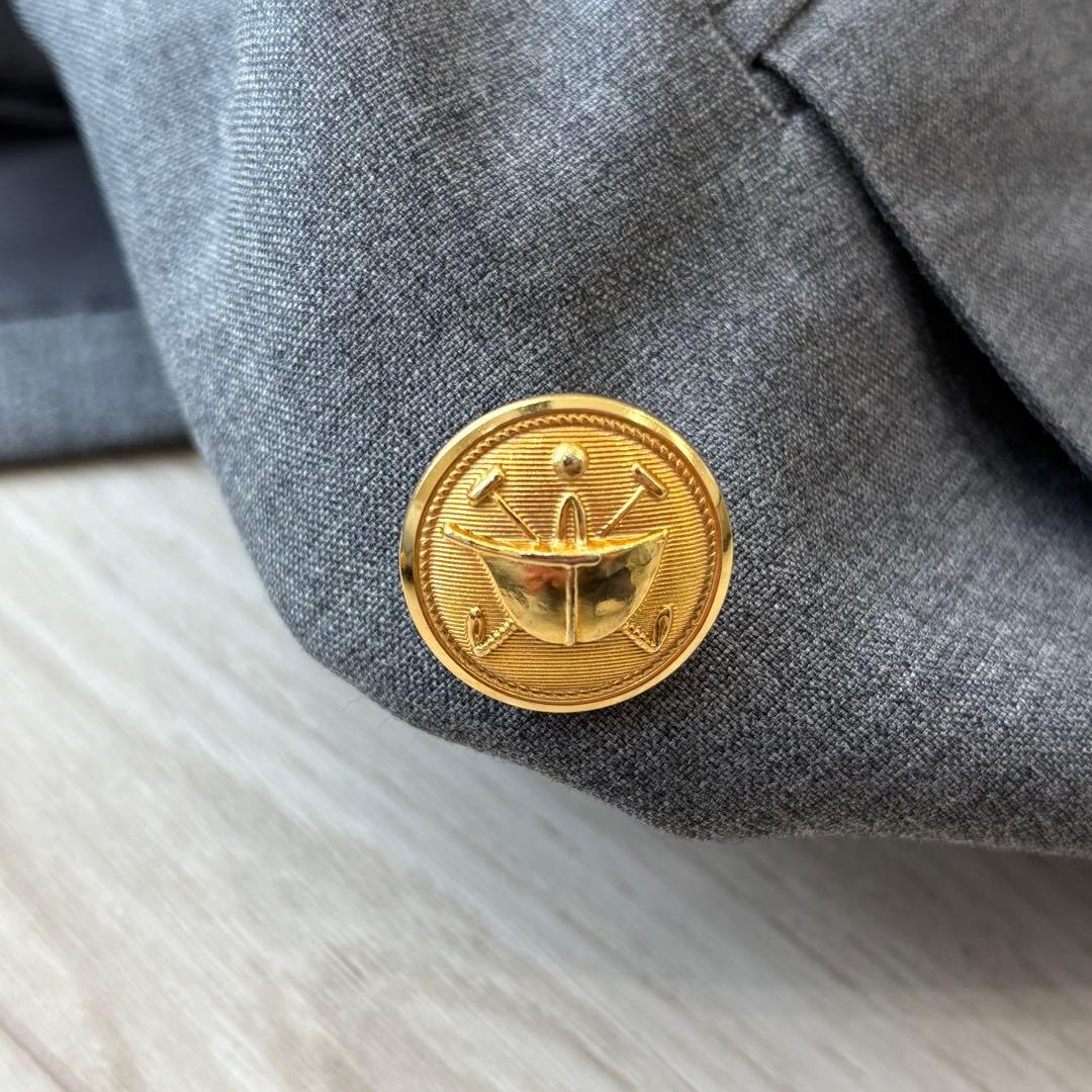 【希少】ポロバイラルフローレン メンズスーツ グレー 金ボタン S ダブル