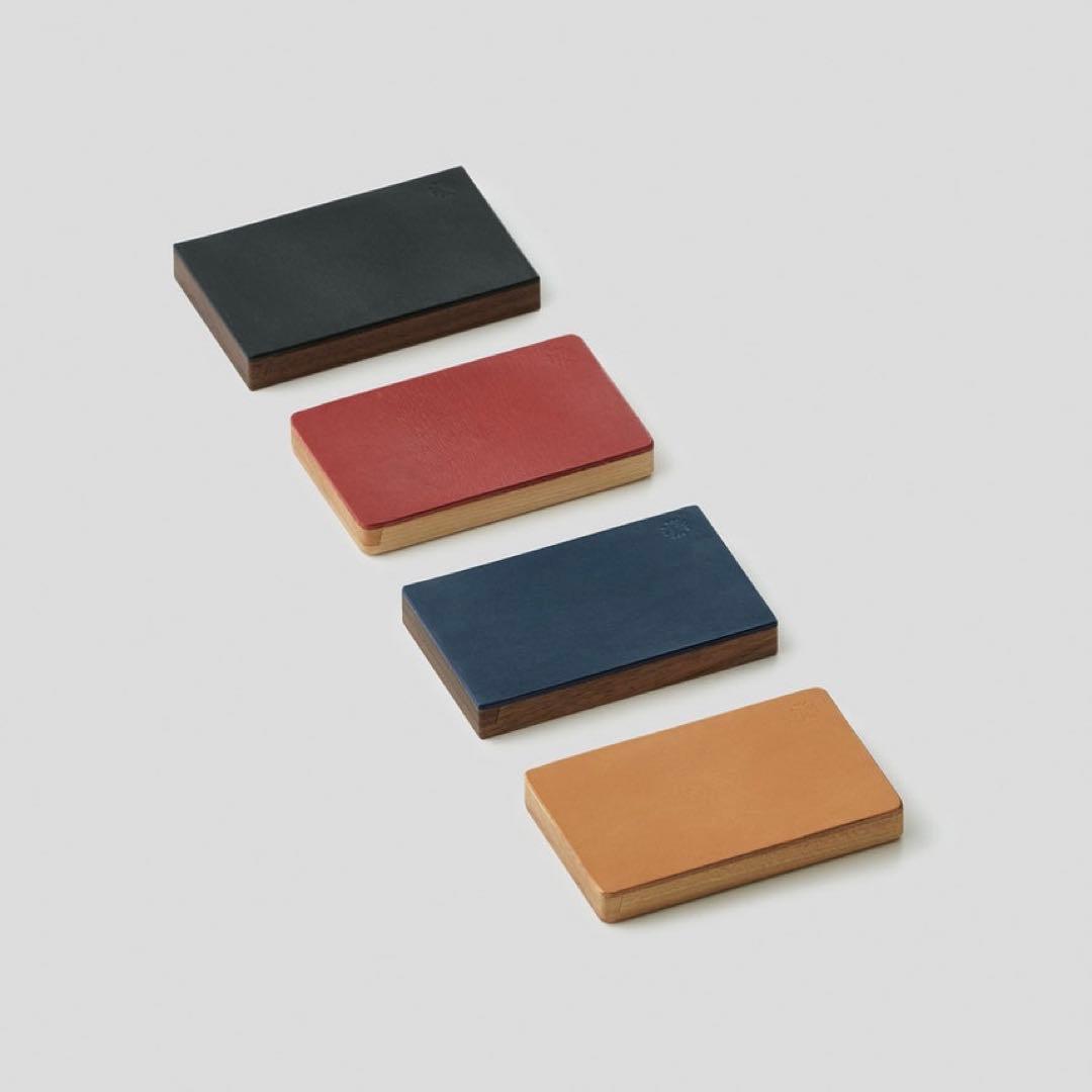 【未使用】Flap card case 名刺入れ 木×革