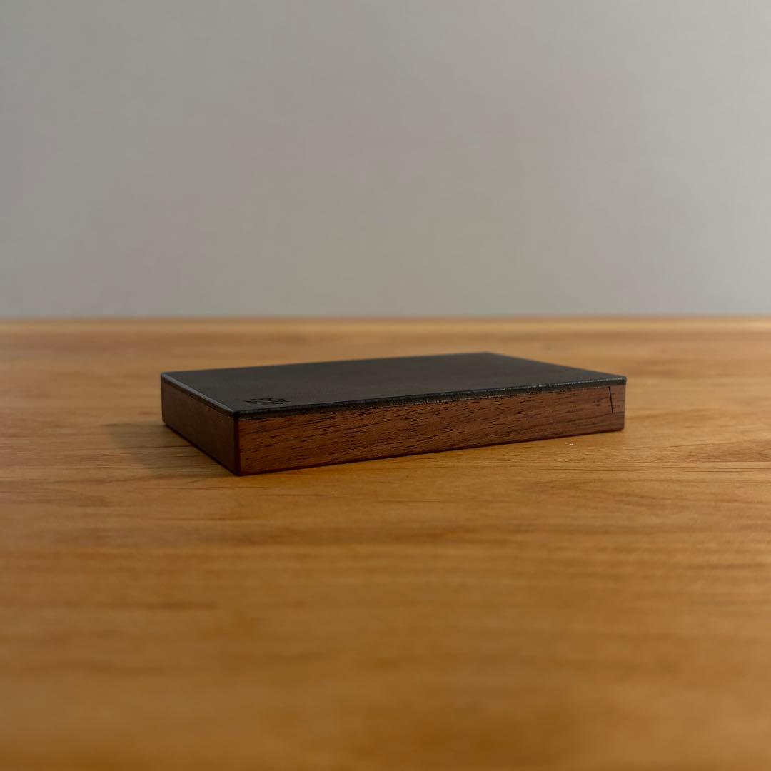 【未使用】Flap card case 名刺入れ 木×革