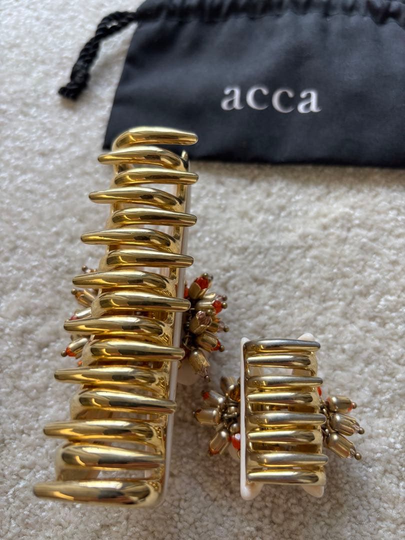 春限定　acca ヘアクリップ 2個セット　大小 薄ピンク