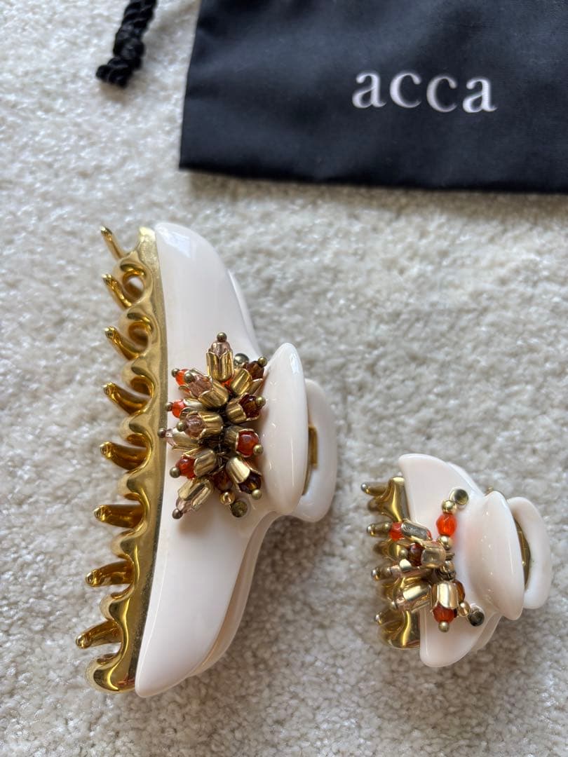 春限定　acca ヘアクリップ 2個セット　大小 薄ピンク