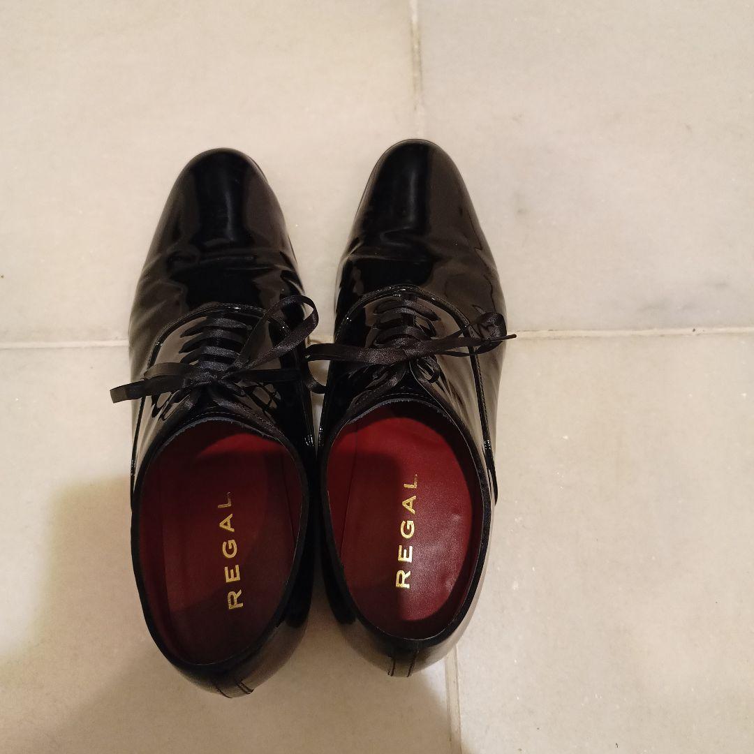 REGAL エナメル ブラック ドレスシューズ メンズ 24.5センチ