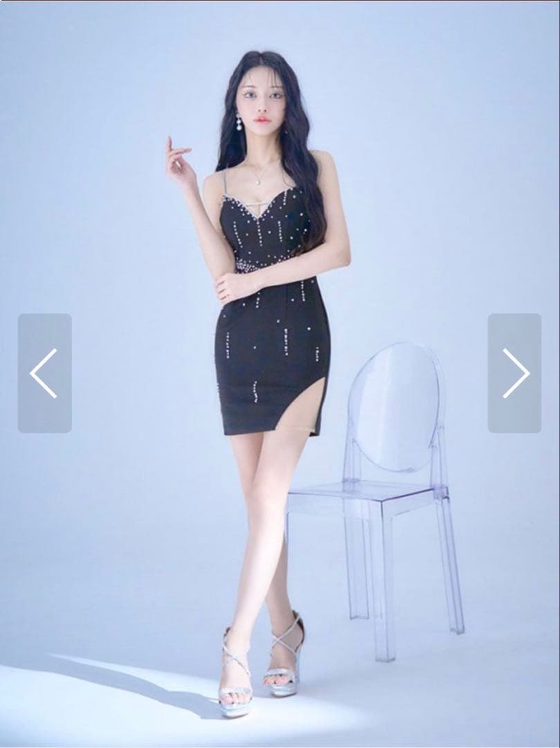 【即日発送】ビジューキャミタイトミニドレス/キャバドレス XSサイズナイトドレス