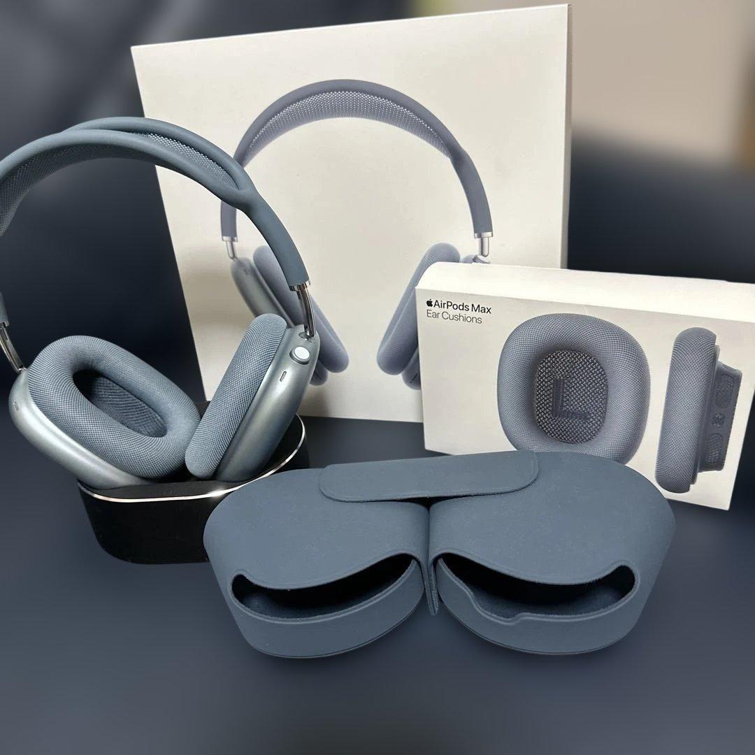 AirPods Max ブルー 本体 イヤークッション付きプラス付属品