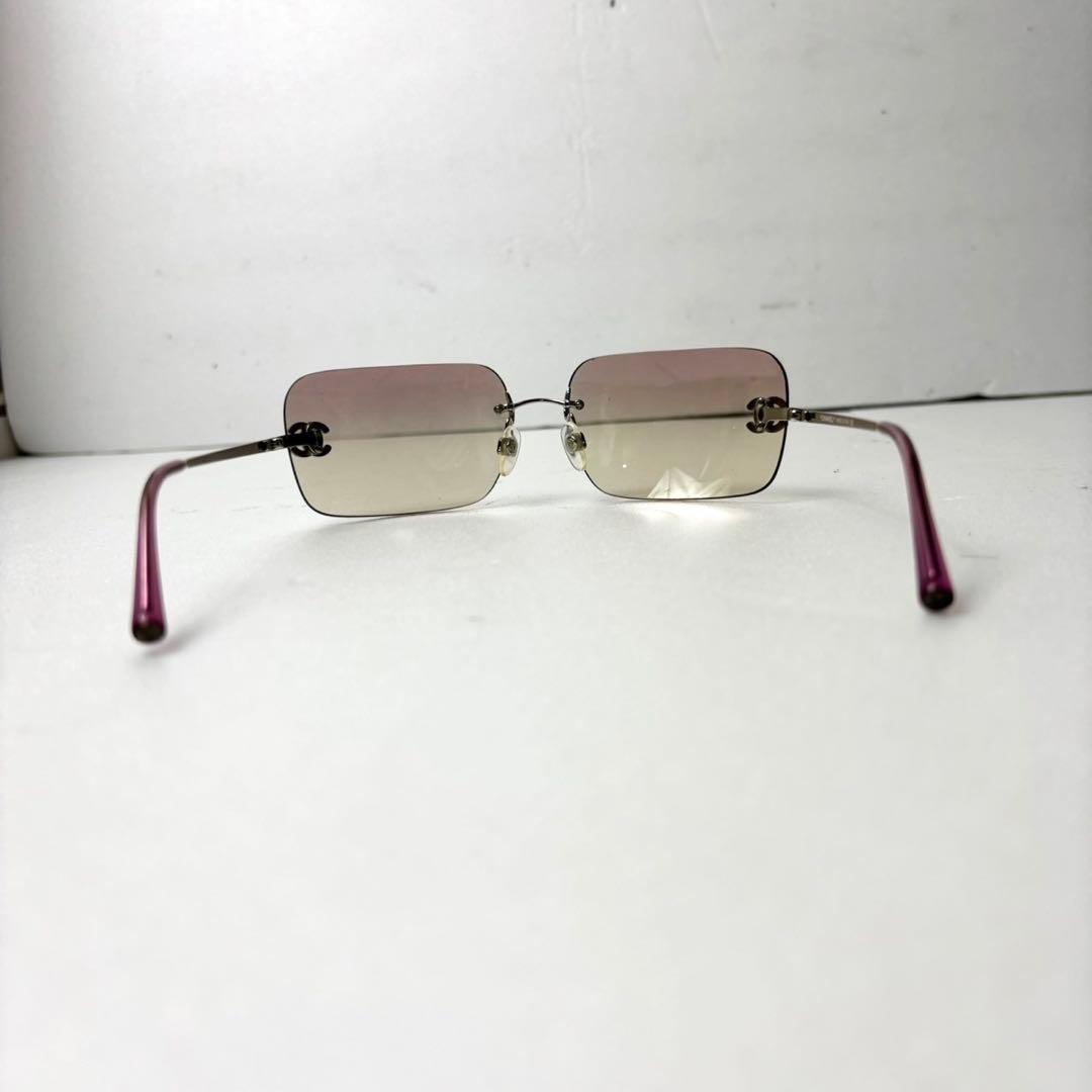 CHANEL サングラス リムレス 4017-d ピンク ストーン ココマーク