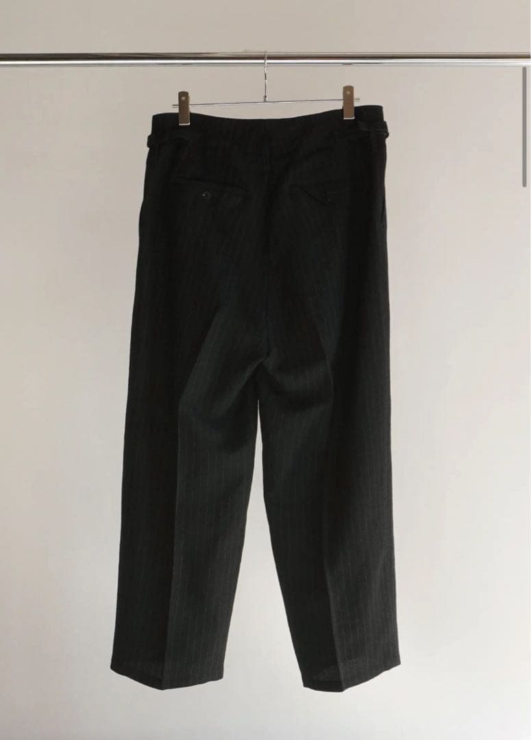パンツ ANCELLM STRIPE WOOL WIDE SLACKS