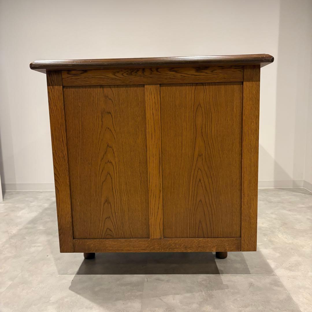 浜本工芸 片袖机 ナラ材 クラシック 書斎机 学習机 パソコンデスク オーク材