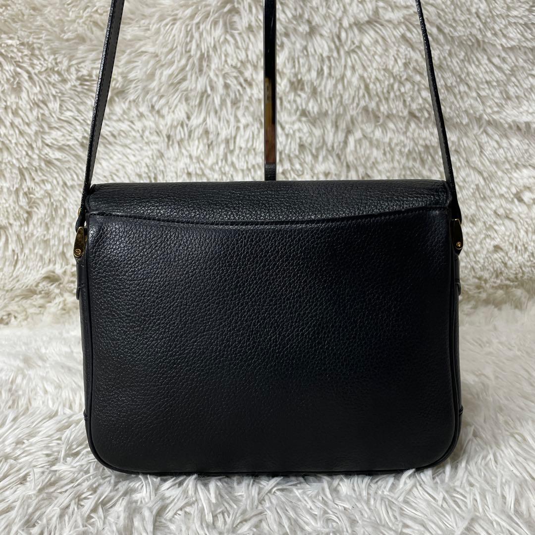 【美品】Burberry バーバリー　ショルダーバッグ　レザー　ブラック　黒