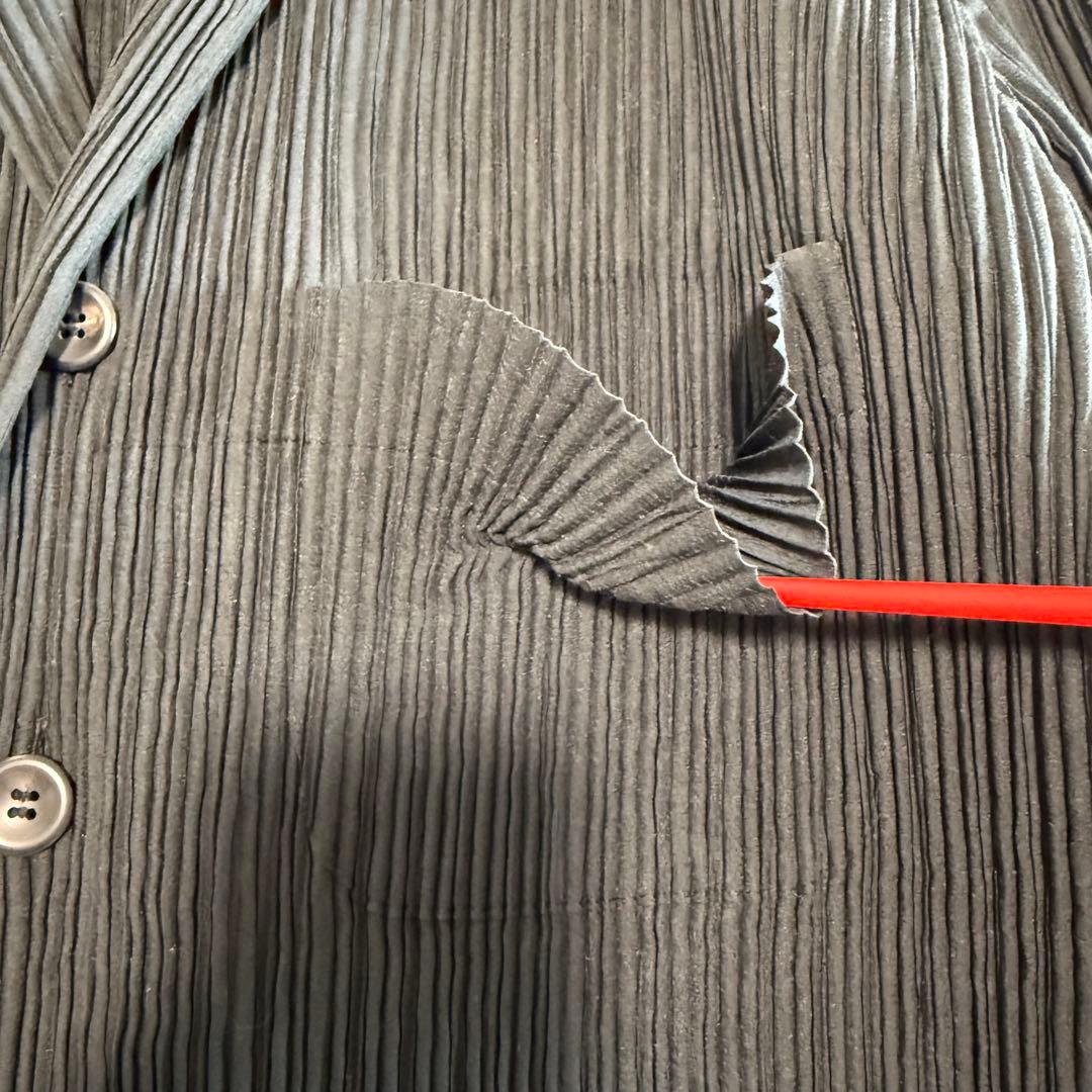 イッセイミヤケ プリーツ テーラードジャケット ブラック 日本製 M