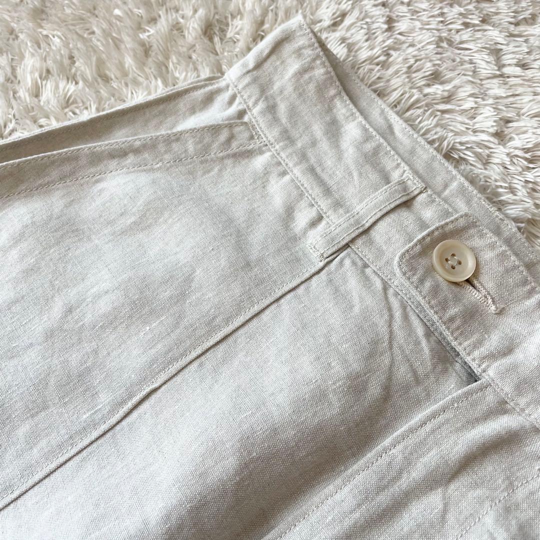 45R 極美品 リネンの908ベイカーパンツ 1 ナチュラル