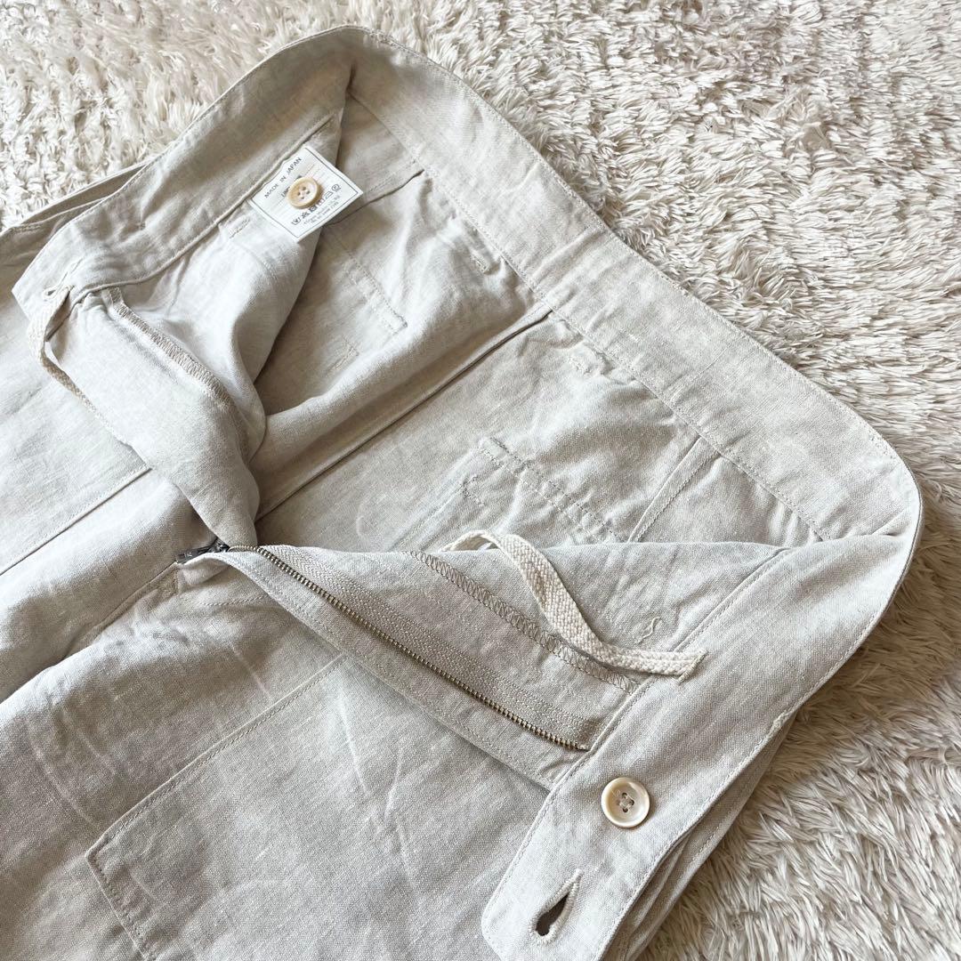45R 極美品 リネンの908ベイカーパンツ 1 ナチュラル