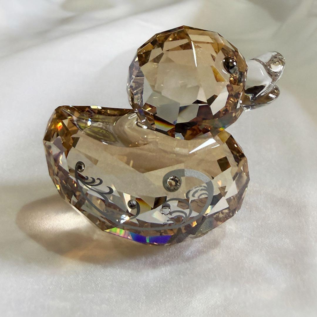 美品 スワロフスキー ハッピーダック ミスエレガント クリスタル オブジェ