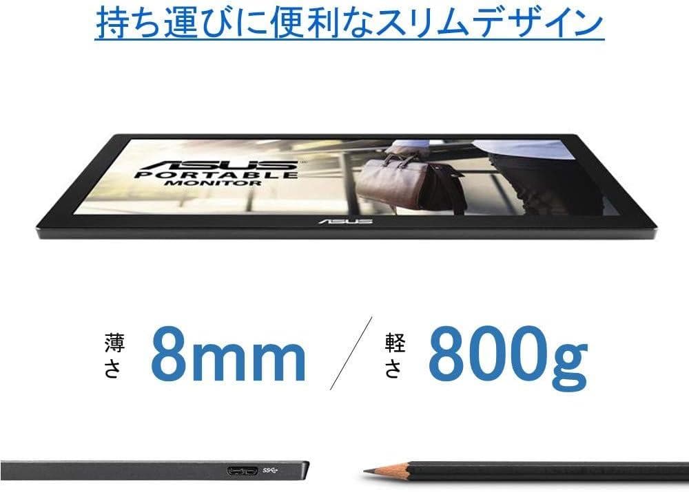 【開封済・未使用】ASUS モバイルモニター MB168B 15.6インチ 軽量