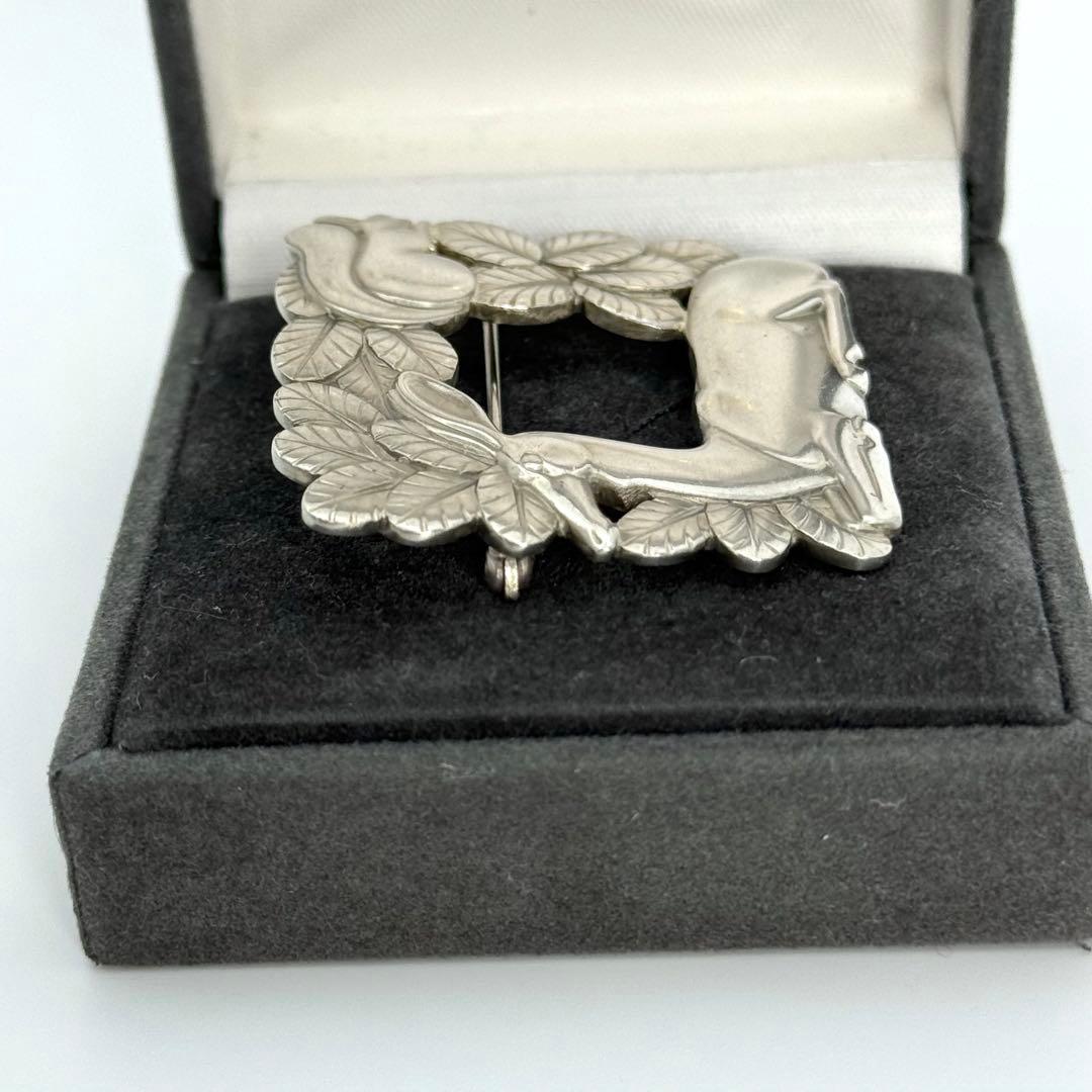 美品 希少 ジョージジェンセン 318 ブローチ 鹿とリス アンティーク