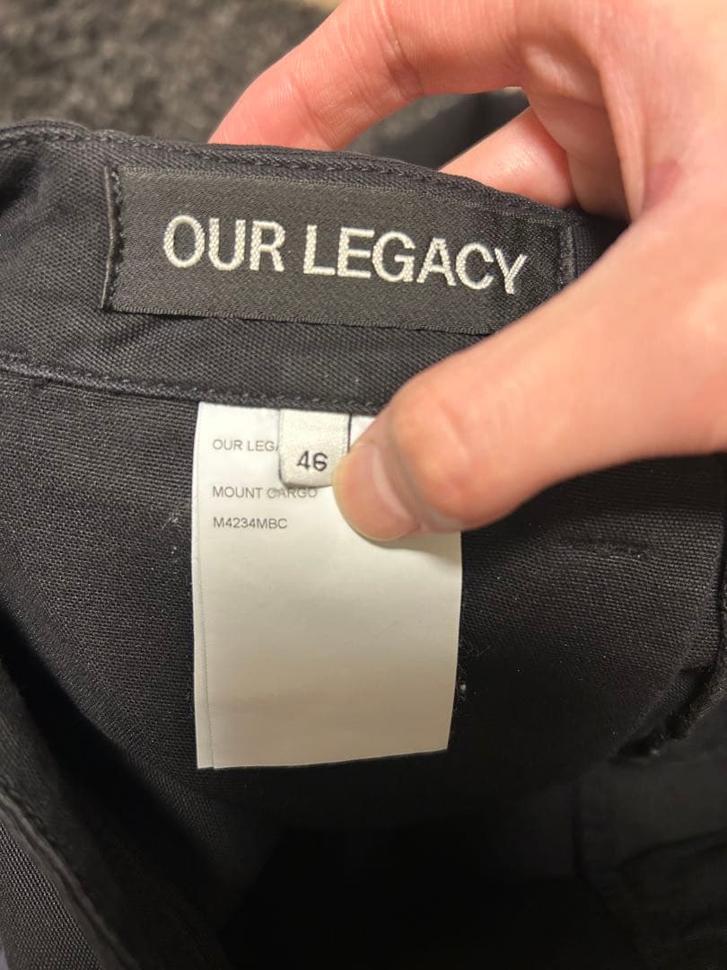 OUR LEGACY ブラックカーゴパンツ 46