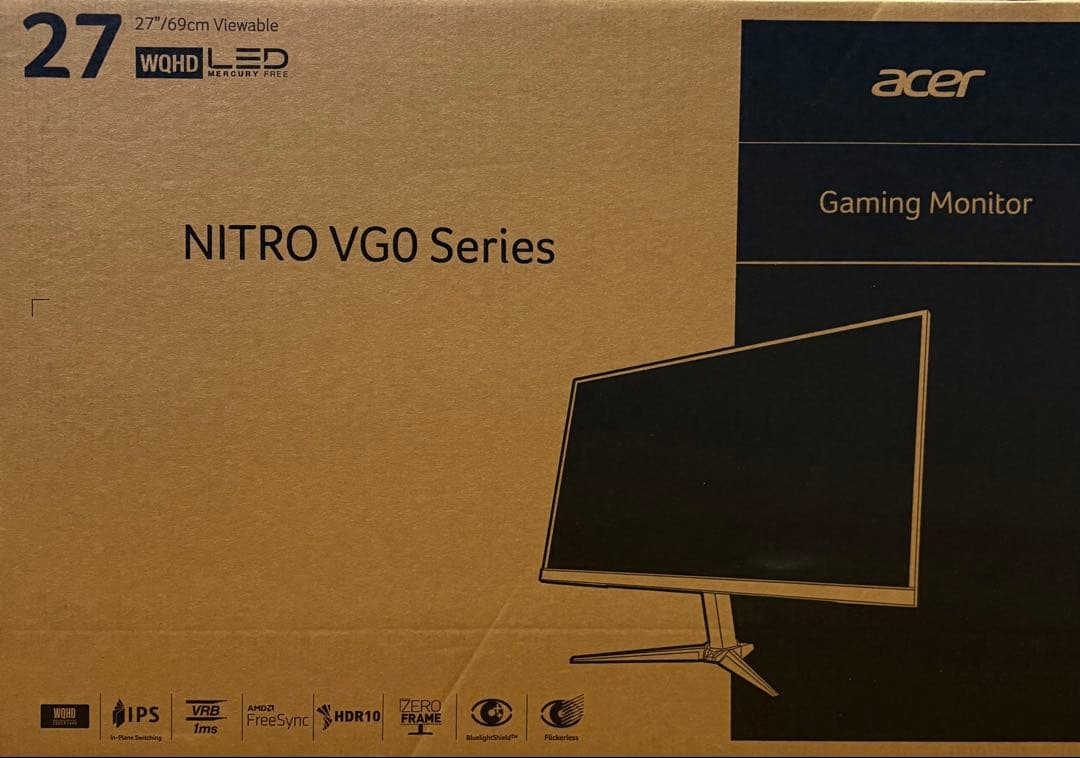 【新品】VG270Ubmiipx 27型 WQHD IPS ゲーミングモニター