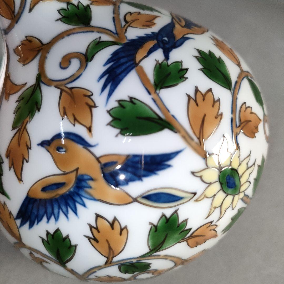 A1375-6/有田焼/是米木窯/源右衛門/玄票彩楽唐草文花瓶/花器/花入/