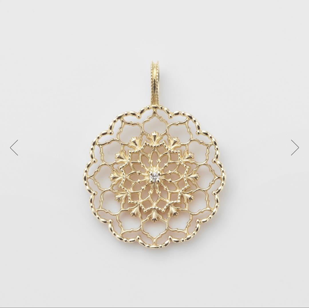 agete アガット K10 ダイヤモンド　ネックレス　チャーム　透かし　新品