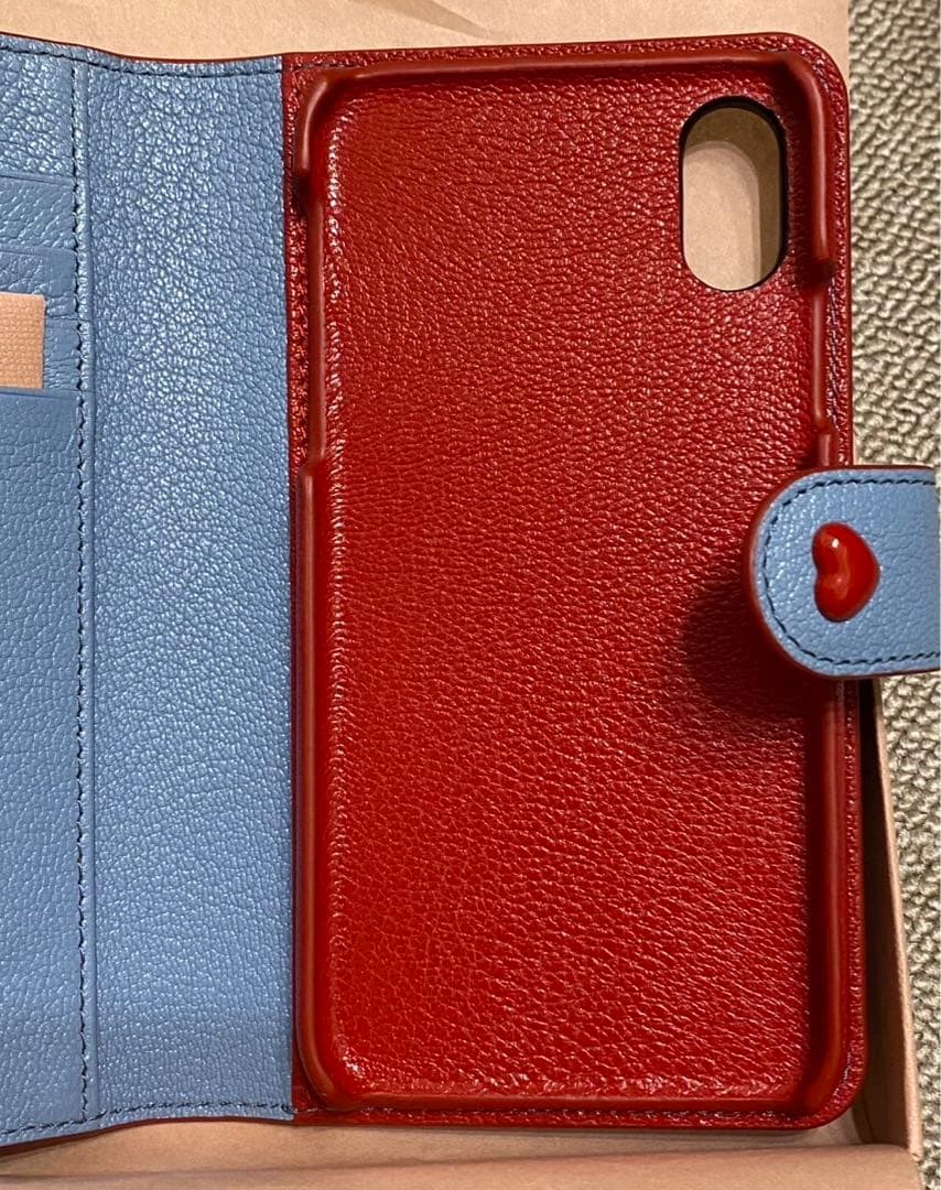 新品未使用★miumiu ミュウミュウ iPhoneケース手帳型ブルー正規品