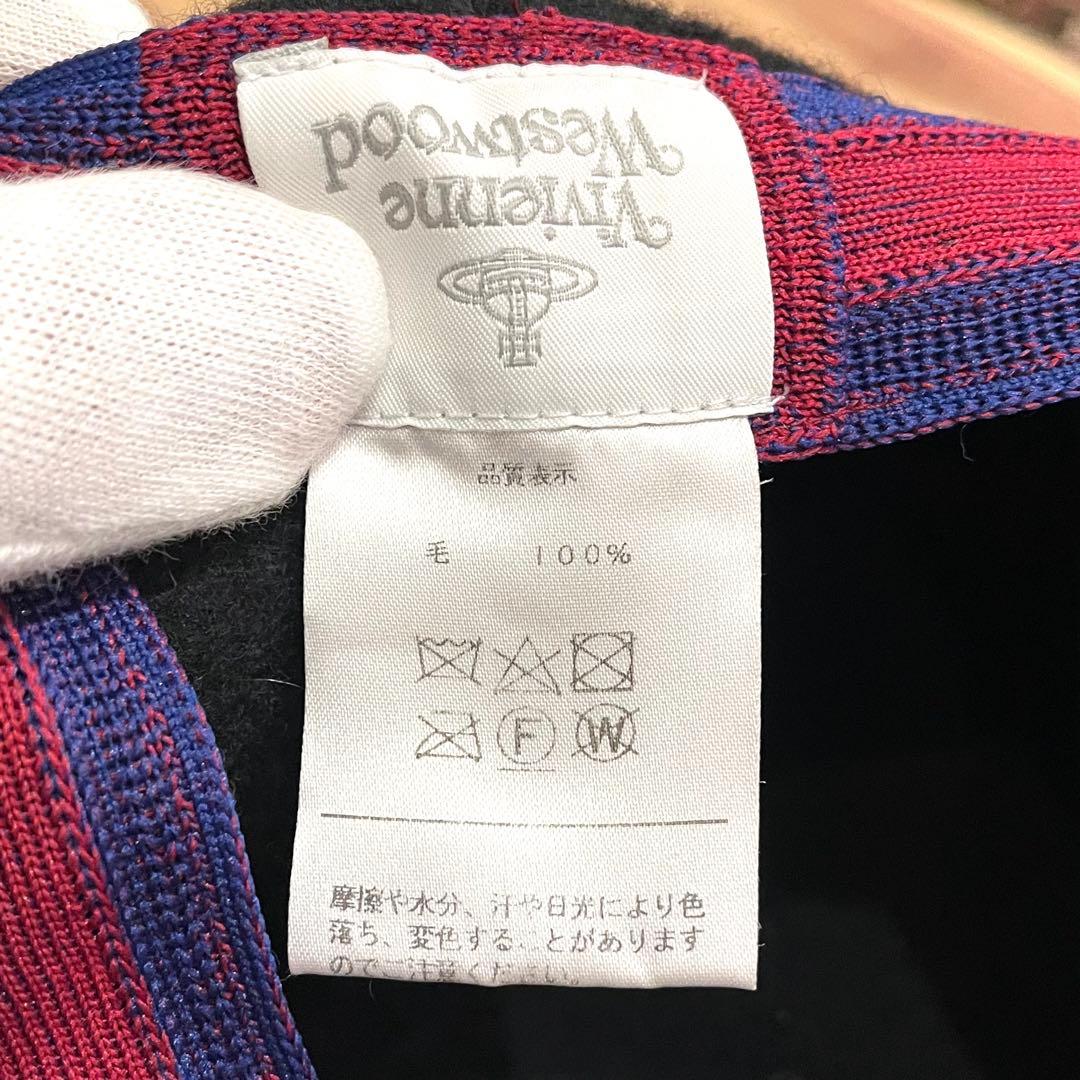 ✨希少✨良品✨ヴィヴィアンウエストウッド ベレー帽 ウール オーブ刺繍 ブラック