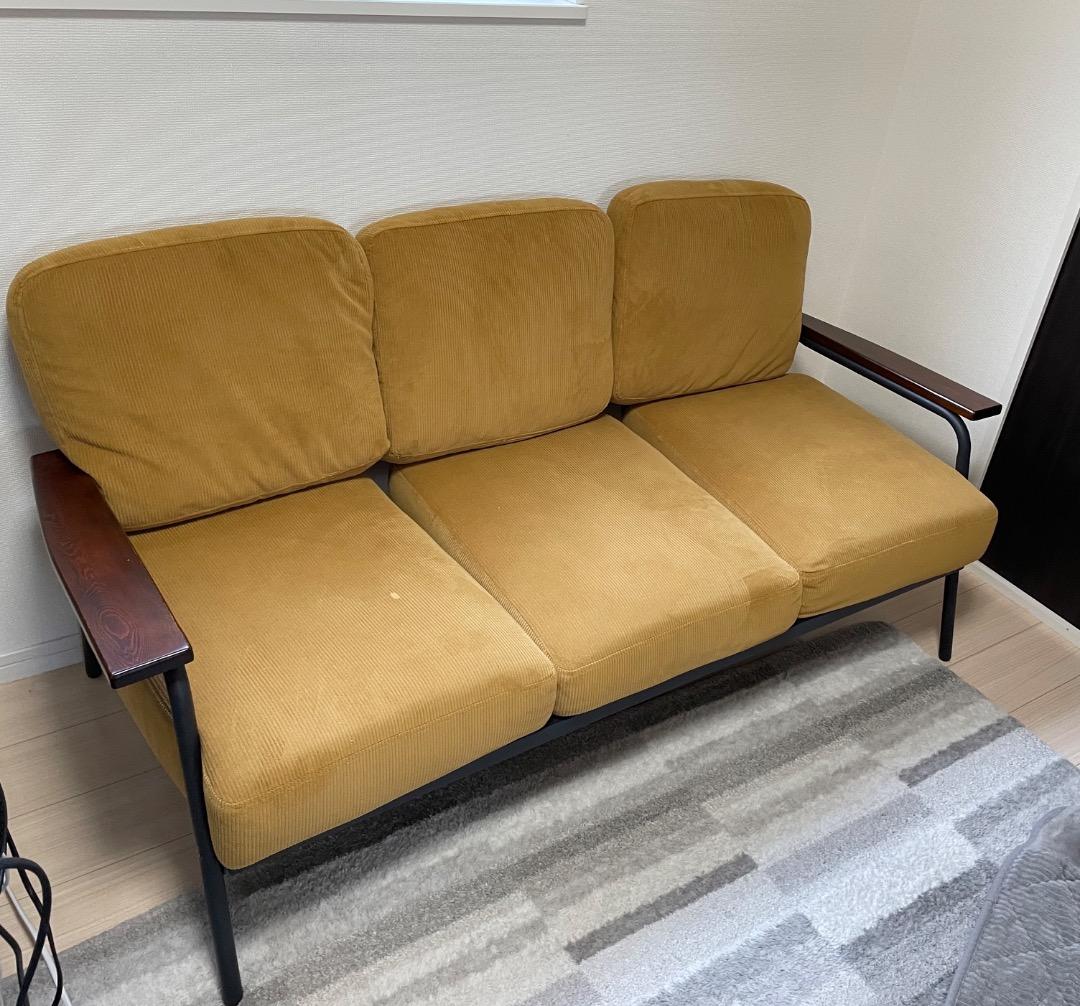 【幅165cm】Basquiat 3人掛けコーデュロイソファ