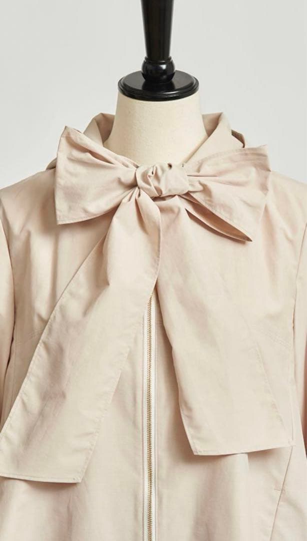 yori ビッグリボン　撥水　ロングパーカー　ベージュ　タグ付き　レインコート