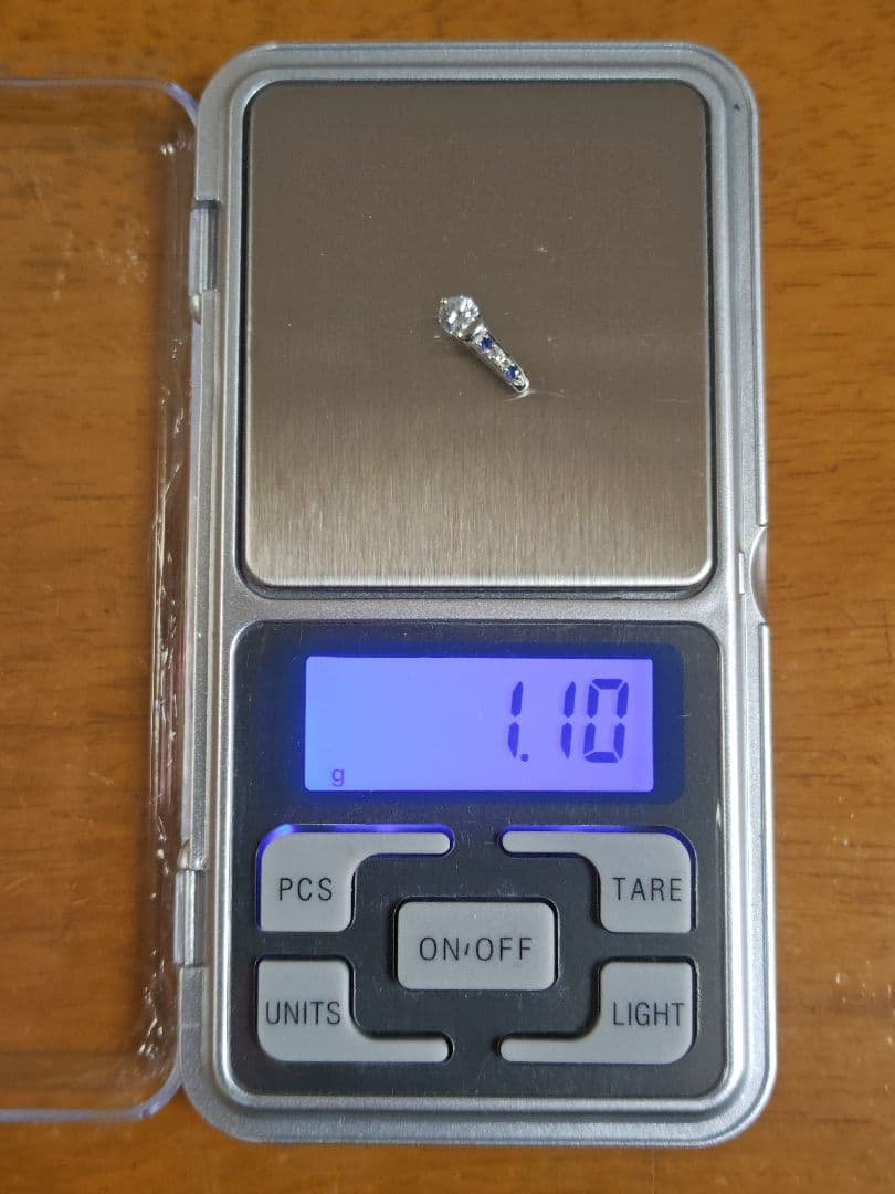 Pt900 一粒ダイヤモンド サファイア ペンダントトップ、Pt850ネックレス